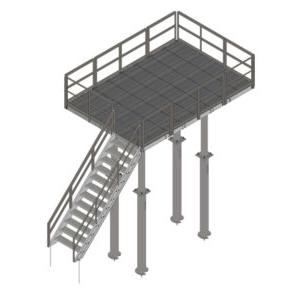 galvanized equipment platform for railroad and telecommunications